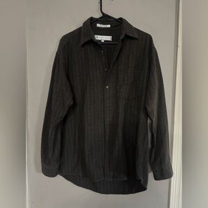 Dark Plaid Button-Up Shirt